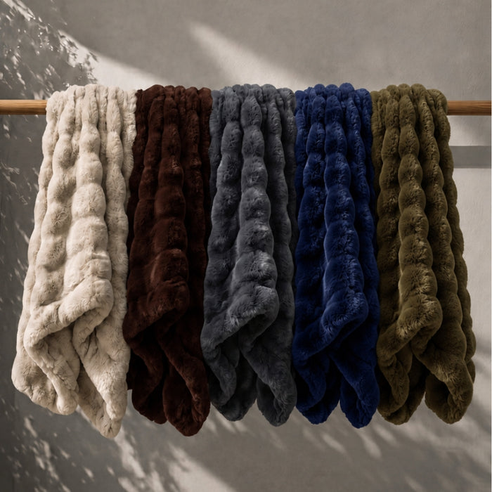 Heavyweight Bubble Faux Fur Throw